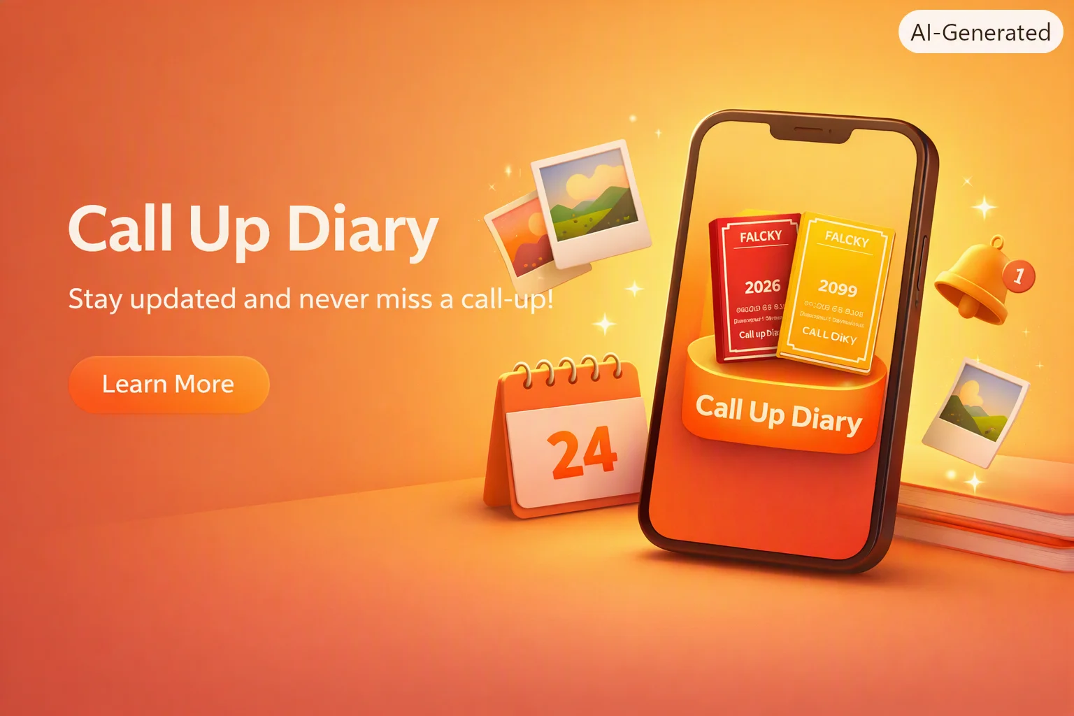 Call Up Diary app showing diary entries and calendar
